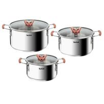 Tefal Opti'Space nerūdijančio plieno puodų rinkinys, 6 dalių, G720S674