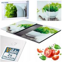 2x stiklinės virtuvinės pjaustymo lentelės, viryklės dangtis 60x52