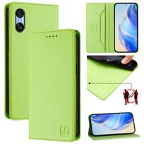 Prabangus odinis dėklas Sony Xperia 10 VI/Xperia 5 VI/Xperia 1 VI/Xperia 5 V, blokuojantis RFID, su kortelių skyreliais, magnetiniu užsegimu, stovu, atsparus smūgiams, atverčiamas Sony Xperia 10 VI 2024 žolės žalia spalva