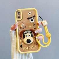 KEYSION Shockproof Case for iPhone XS Max XR with Lanyard Soft Silicone Cute 3D Cartoon Doll Phone Cover for iPhone XR Xs Max for iPhone X