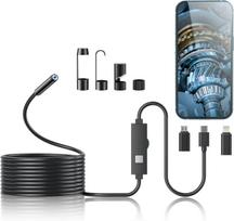 Endoscope Camera 1920P HD Borescope Tools with 8 Adjustable LED Lights Endoscope with 16.4ft Semi-Rigid Snake Camera 5m juoda