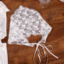 Lace Headband, Lace Headscarf, Japanese And Korean Hair Cover, Hair Cap One Size balta