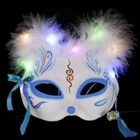 Fun Luminous LED Mask Anime Rave Costume Cat Masks Cosplay Props Half Face Face Cover Party