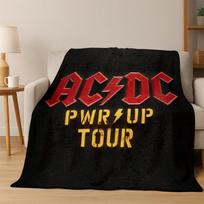 3D ACDC Rock Band Catoon Flannel Blanket Soft Warm Blanket Throw Blanket for Bedroom Living Room Bed Travel Camping Picnic Gift 75x90cm