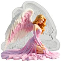 Angel Silicone Mold Angel Girl Fondant Molds Cake Decorating Tools Cupcake Topper Candy Sugar Craft Gum Paste Polymer Clay pilka spalva