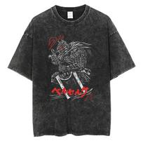 Berserk Guts Berserker Armor Vintage Washed Oversized T-Shirt | Unisex Dark Fantasy Anime Streetwear Tee L