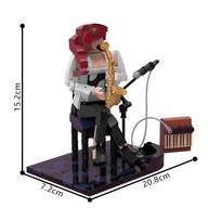 Gobricks MY OWN CREATION Jazz Saxophonist Blocks Miniature Music Performance Jazz Singer Building Blocks Large Swingin Band Playthings Present