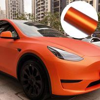 Metallic Matte Satin Ice Orange Car Wrap Stickers Color Change Vinyl Film Bubble Free Car Wrapping Sticker Auto Accessories 10x152cm