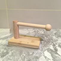 Wooden Toilet Paper Holder with Desktop & Wall-Mount Design, Vertical Storage Rack Also for Facial Tissues, Bathroom Organizer