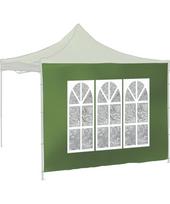 Šoninės sienelės pavėsinei WINDOW 2x3 m 420D žalios vandeniui atsparios