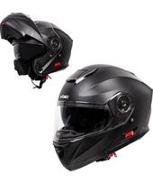 Atverčiamas motociklininko šalmas W-TEC Cullo - Matinė juoda