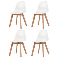 Valgomojo kėdės, 4vnt., baltos spalvos, plastikas