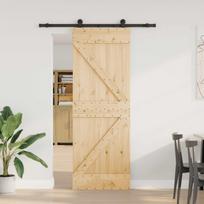 Slankios durys NARVIK 70 x 210 cm (152,5 cm) Natūrali ir juoda