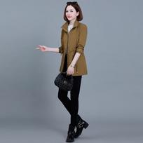 JOHLIN DREAM Women's Mid-Length Slimming Casual Windbreaker Coat 4XL