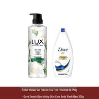 LUX Freesia & Tea Tree Oil + Deep Nourishing Shower Gel Set