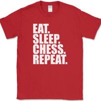 Eat Sleep Chess Repeat T-Shirt Funny Player Strategy Humor Gift Text Tee 4 2XL