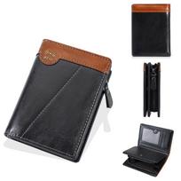 Baellerry Vintage Design RFID Protection Short Wallets for Men Man Zipper Coin Purses Business Credit ID Card Holder GZW 12*9*3.5cm juoda
