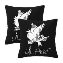 Logo Lil Peep 2 Pcs Square Pillowcase Pillow Cover Cushion Zip Decorative Comfort Throw Pillow For Home Living Room Peach skin 18*18(CM)-2Pcs