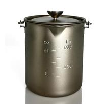 Outdoor Pure Titanium Pressure Teapot Hand Brewed Coffee Pot Filter Water Cup Wide Mouth Tourist Use French Filter Water Cup sidabras