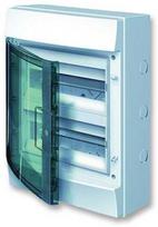 ABB 24 modulių grupinė plokštė su melsvai žaliomis durelėmis, IP65
