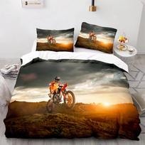 Motorcycle Rider Duvet Cover Dirt Bike Bedding Set Motocross Quilt Cover for Men Durable Queen King Polyester Comforter Cover 70x133cm