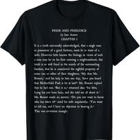 Jane Austen Pride and Prejudice Vintage Text Gift T-Shirt T-Shirt S įvairiaspalvis
