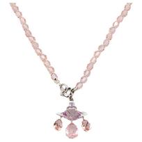 Vivienne Westwood August Quartz Beaded Saturn Dreamcatcher Brass Saturn Pendant Necklace Women necklace Pink VW951L09P-I11 Basic Packaging-Dust Bag+Box