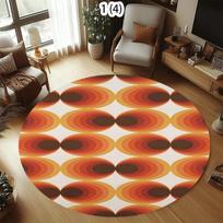 Retro geometrinis apvalus kilimas Spalvingas minimalizmo raštas Modernus namų dekoras Kilimas Minkštas neslystantis grindų kilimėlis svetainei miegamajam 120cm red
