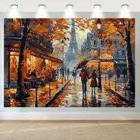 2D Paris Eiffel Tower Backdrop for Romantic & Couple Themed Photoshoot 47.2x31.5inch/120*80cm