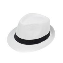 Jazz Hat British Style Short Brim Ribbon Decor Breathable Mesh Bucket Hat balta