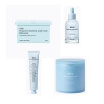 Abib Hyaluronic Hydration Korean 4-Step Intensive Moisture Skincare Set (Sheet Mask + Water Drop Serum + Water Tube Cream + Hydrating Toner Pads)