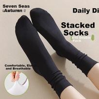 Qihaiqiu Disposable Socks Unisex High Tube Daily Throw Stack Socks Maternity Socks Mid-Calf Training Business Travel Black 10 Pairs