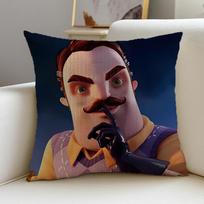 P-Hello Neighbor 2 Cushion Cover Natural Linen Pillowcase Set, All-In-One Decor For Sofa, Bedroom & Chair Peach skin 18*18(CM)-1Pcs