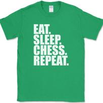 Eat Sleep Chess Repeat T-Shirt Funny Player Strategy Humor Gift Text Tee 7 M