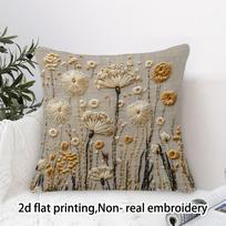 Dandelion Wildflower Pillow Cover 2D Print Boho Botanical Cushion Case For Sofa Bed Couch Cozy Neutral Home Decor Peach skin 18*18(CM)-1Pcs