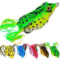 Promotion Factory Price Soft Wood and Silicone Frog Minnow Lure 5g 9g 13g 17.5g Artificial Bait for Trout and Carp Fishing (Red,4.3cm&5g) raudona