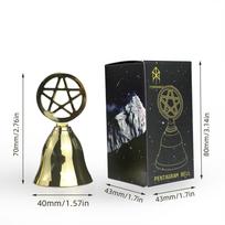 Altar Copper Bell Pentagram Shaker Brass Hand Bells Wicca Divination Astrological Tool Witchcraft Decor Pagan Rituals Ceremonies