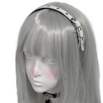 Gothic PU PU Hairband Adjustable 55 60cm For Women Punk 2000s Headwear Photo Props