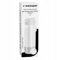 Gertuvė „Wessper B2“ nerūdijančio plieno „Actitex™“ filtro butelis, 700 ml, baltas (WES276-700-WH_K)