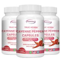 Chili pipirų kapsulė, 750 mg labai aštraus kapsaicino ekstrakto, maisto papildas, tinkamas tiek vyrams, tiek moterims. 120*3