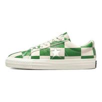 Converse One Star Series Unisex Low Top Skate Shoes Retro Checkerboard Slip Resistant Wear Resistant Lightweight White Green 172353C 38.5