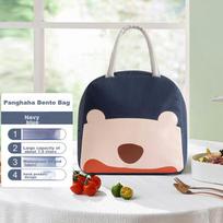 Lunch Box Bag, Bento Bag, Multi-Functional Handheld Bag with Aluminum Foil, Cold And Heat Insulation Bag, Navy Blue