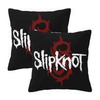 S-Slipknots Heavy Mental Music 2 Pcs Square Pillowcase Pillow Cover Cushion Decor Comfort Throw Pillow For Home Sofa Peach skin 18*18(CM)-2Pcs brown