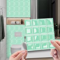 10Pcs PVC Mosaic Tiles Wall Sticker 3D Brick Tile Stickers Mosaic Crystal Tile Stickers  Bedroom 112