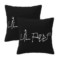 Logo Lil Peep 2 Pcs Square Pillowcase Pillow Cover Cushion Zip Decorative Comfort Throw Pillow For Home Living Room Peach skin 18*18(CM)-2Pcs