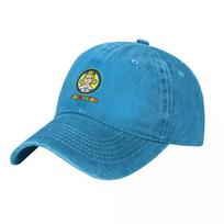 Pogos Washed Canvas Baseball Cap Embroidered Logo Cartoon Character for Casual Outdoor Wear