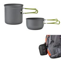 Camping Cookware Camping Cookware Stove Carabiner Canister Stand Tripod and Stainless Steel Cup Tank žalia