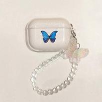 Colorful Ins Butterfly Glitter Cartoon Lovely Cute Wireless Bluetooth Earphone Case For Apple Airpod 2 2nd Pro 3 1 Charging Box For Airpods 1 2 beige