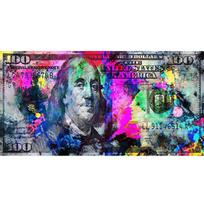 Įkvepiantis spalvingas 100 dolerių plakatų spaudinys Graffiti Pinigai Pinigai Pinigai Drobės paveikslai Miegamojo Biuro dekoras Sienų meno paveikslėlis 20*40cm