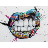Burna, Dantys, Lūpos, Grafiti menas, Aliejinė tapyba, Spausdinimas, Gatvės sienų plakatai ir Spausdinimas, Svetainės sienų meno paveikslai 21cm×30cm NoFrame